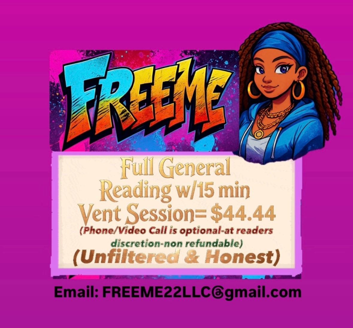 FREEME™ Full General Reading w/15min Empathic Listening Session