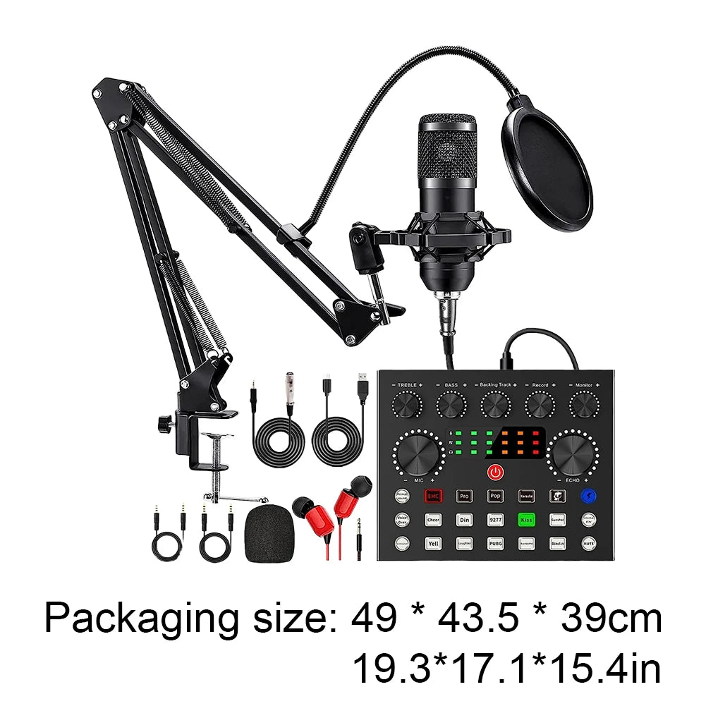 FREEME™ BM800 Podcast Microphone & Sound Card Set - Professional Studio Condenser Mic
