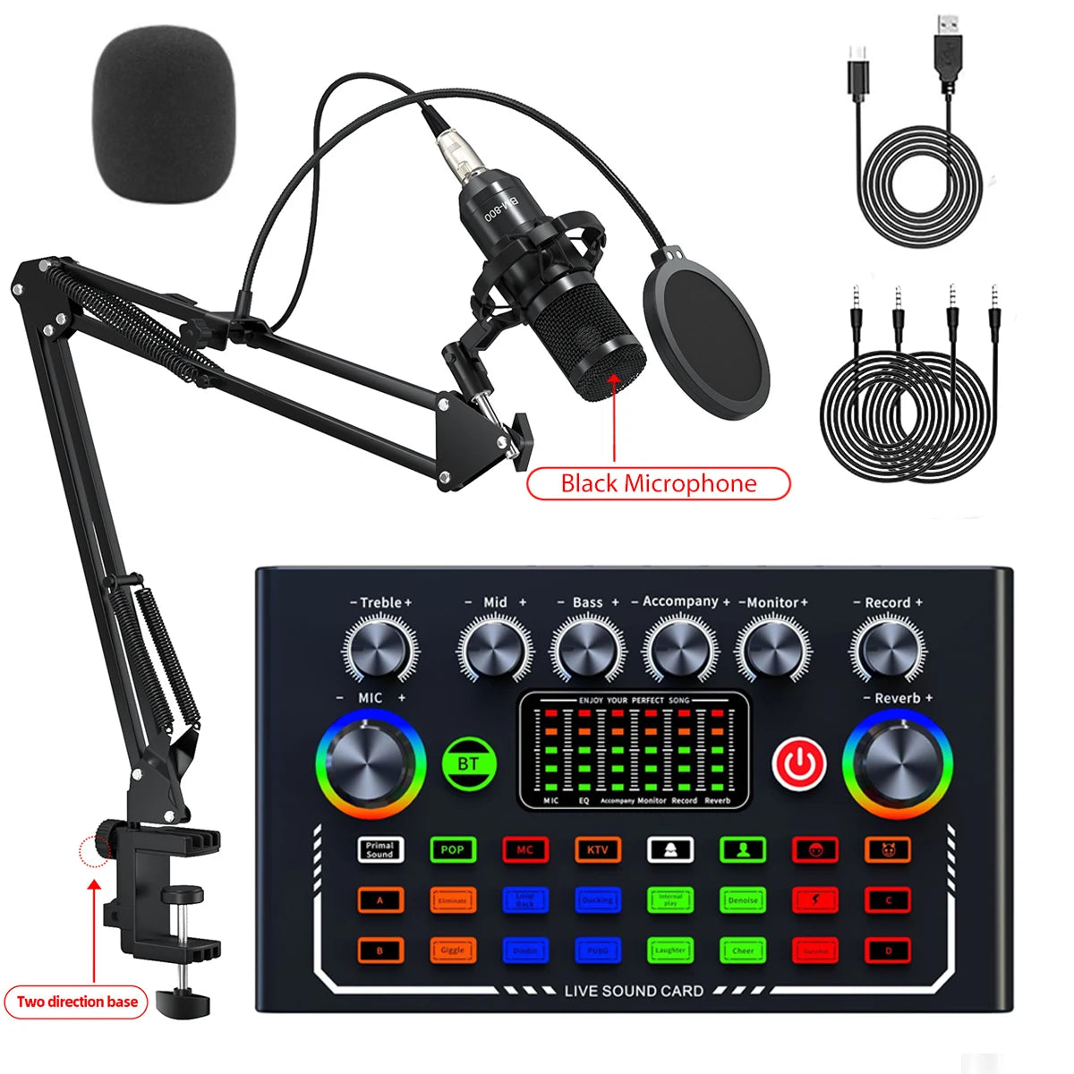 FREEME™ Live Sound Card & BM-800 Microphone Broadcast Set - YouTube, Podcast & Streaming Kit