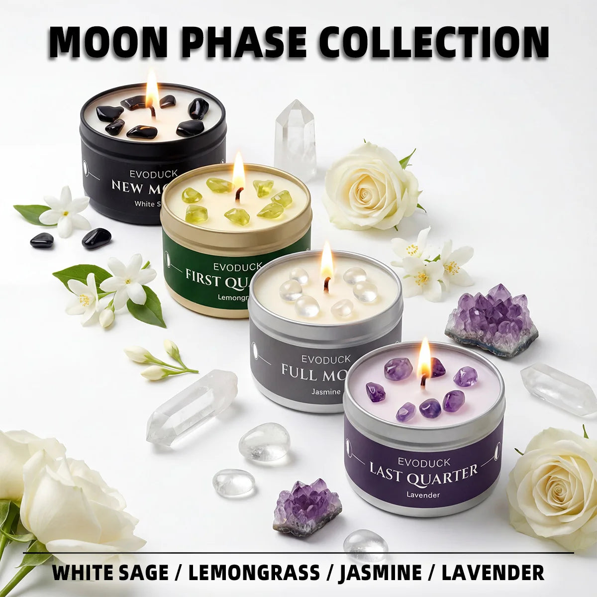FREEME™ New Moon Manifestation Scented Candle - White Sage Law of Attraction 3oz
