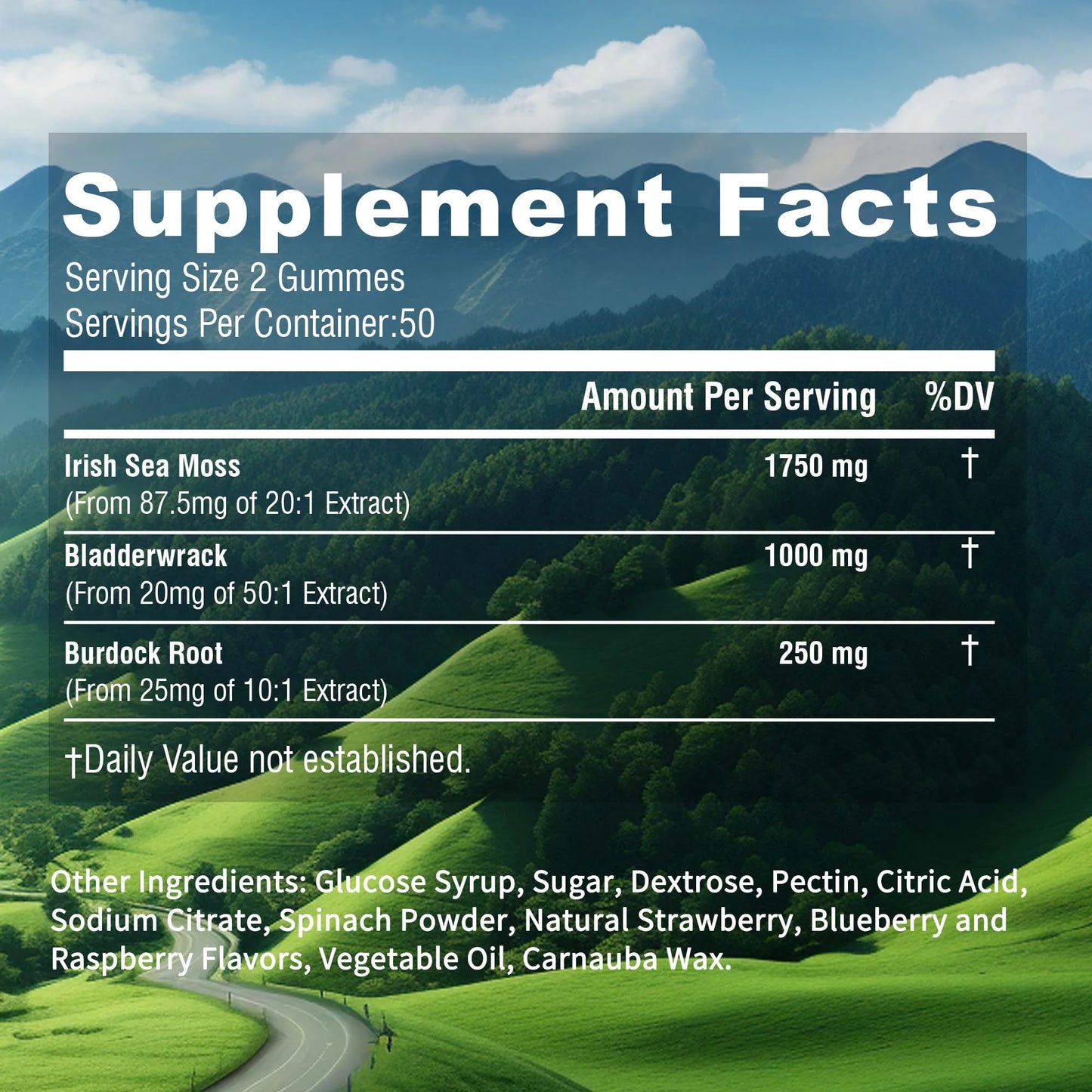 FREEME™ SEAMOSS - Contains Burdock Root and Bladderwrack Seaweed To Enhance Intestinal Health and Immunity - 100 Gummies