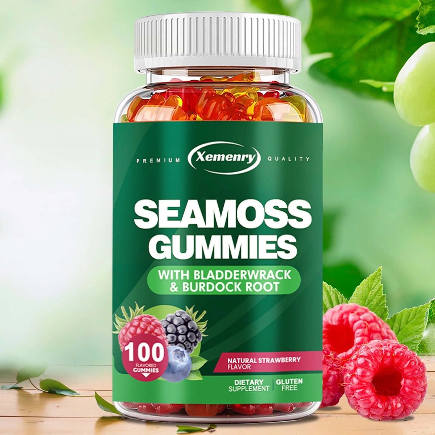 FREEME™ SEAMOSS - Contains Burdock Root and Bladderwrack Seaweed To Enhance Intestinal Health and Immunity - 100 Gummies