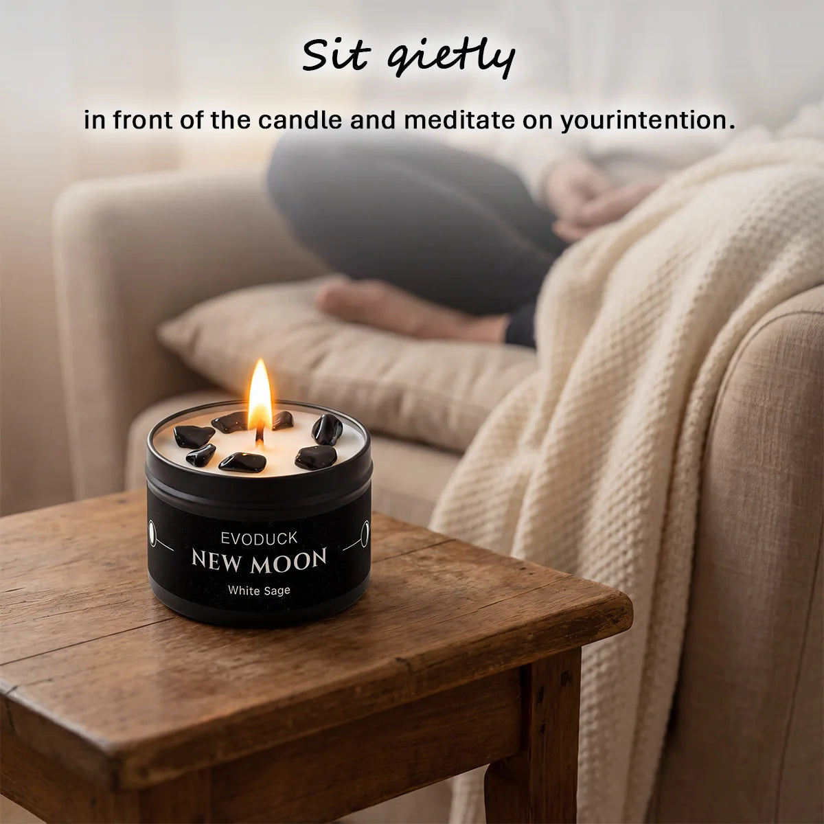 FREEME™ New Moon Manifestation Scented Candle - White Sage Law of Attraction 3oz
