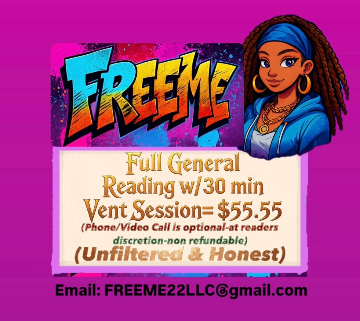 FREEME™ Full General Reading w/30 min Empathic Listening Session