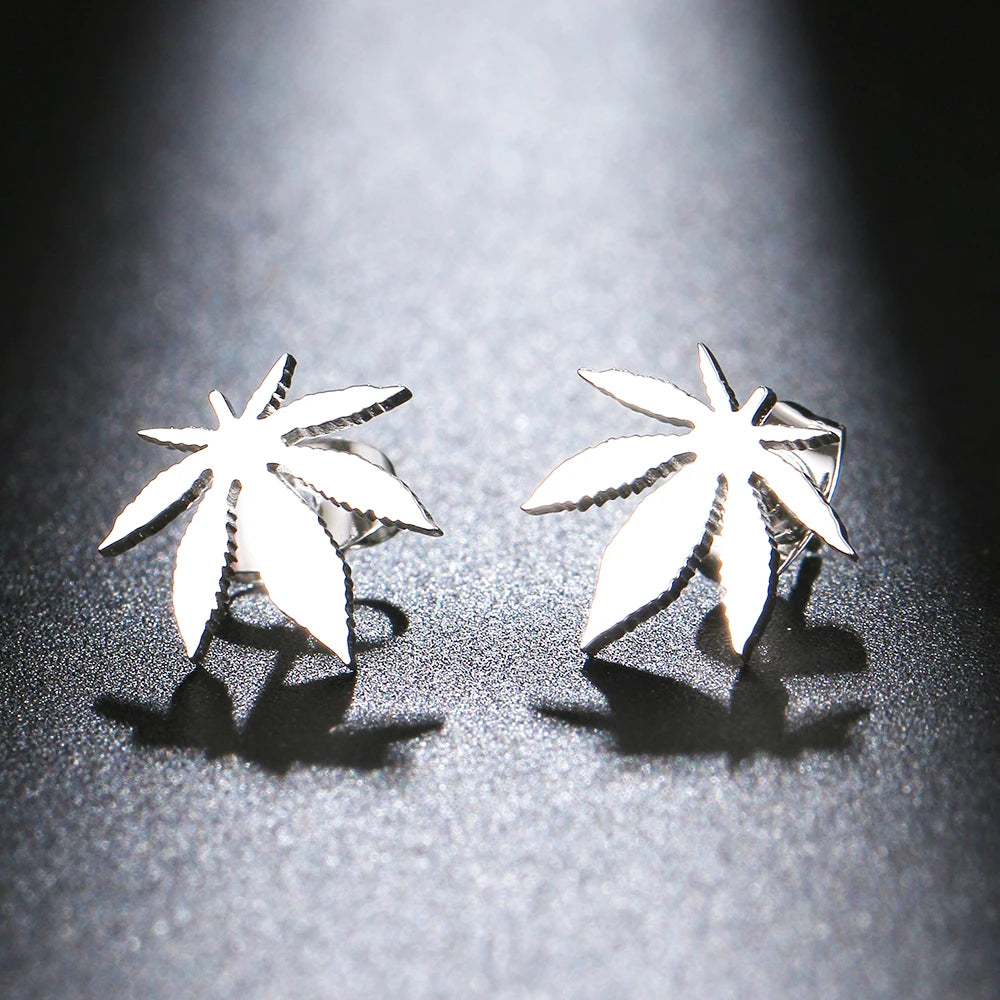 FREEME™ Maple Leaf Stainless Steel Stud Earrings - Classic Amulet Jewelry for Women