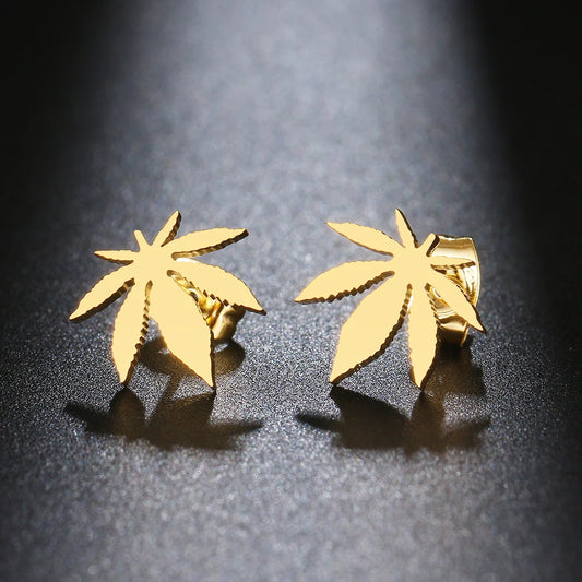 FREEME™ Maple Leaf Stainless Steel Stud Earrings - Classic Amulet Jewelry for Women