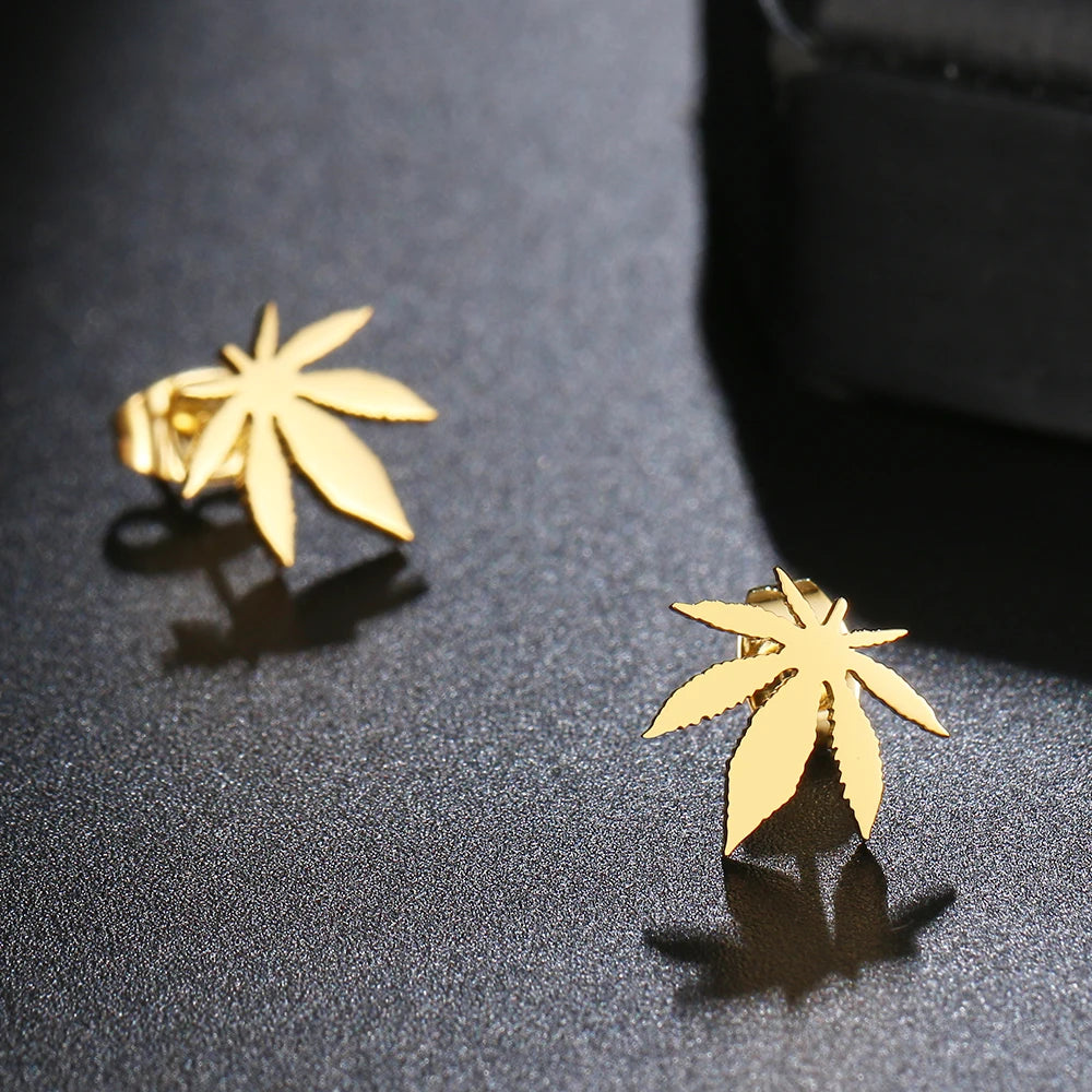FREEME™ Maple Leaf Stainless Steel Stud Earrings - Classic Amulet Jewelry for Women