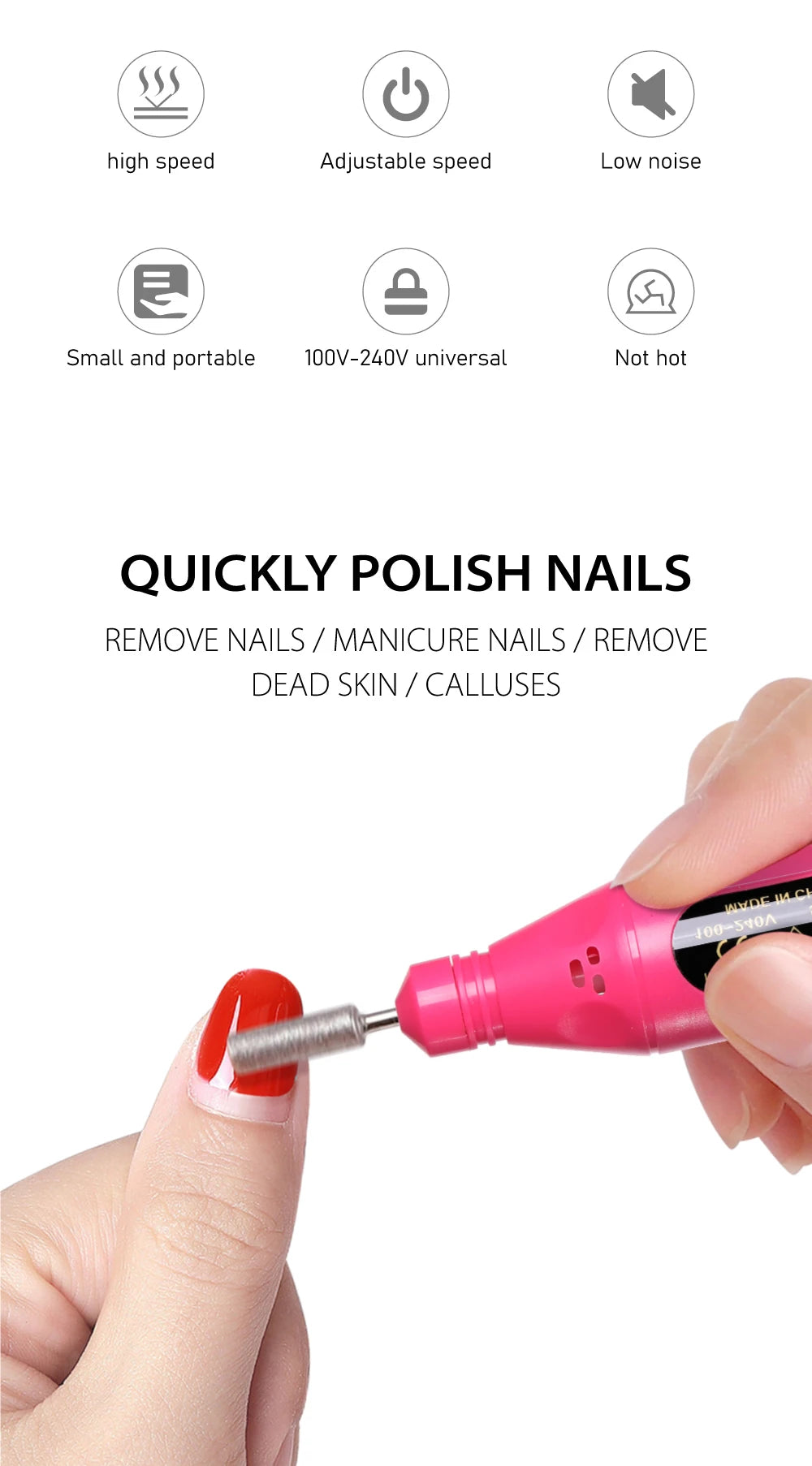 FREEME™ 6-in-1 Electric Nail Drill Kit - Portable Manicure & Nail File Polisher Pen