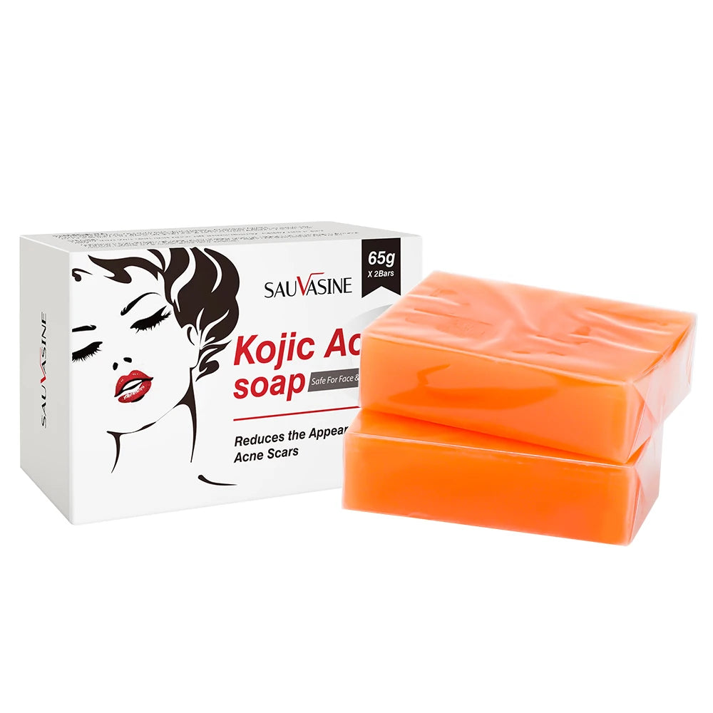 FREEME™ Kojic Acid Brightening Soap Duo - 2pc Natural Handmade Skin Exfoliator for Face & Body