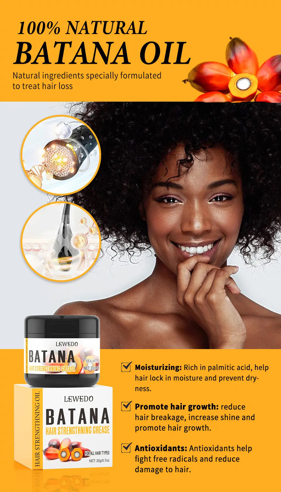 FREEME™ Pure Batana Hair Growth Oil - Natural Treatment for Thicker, Stronger Hair