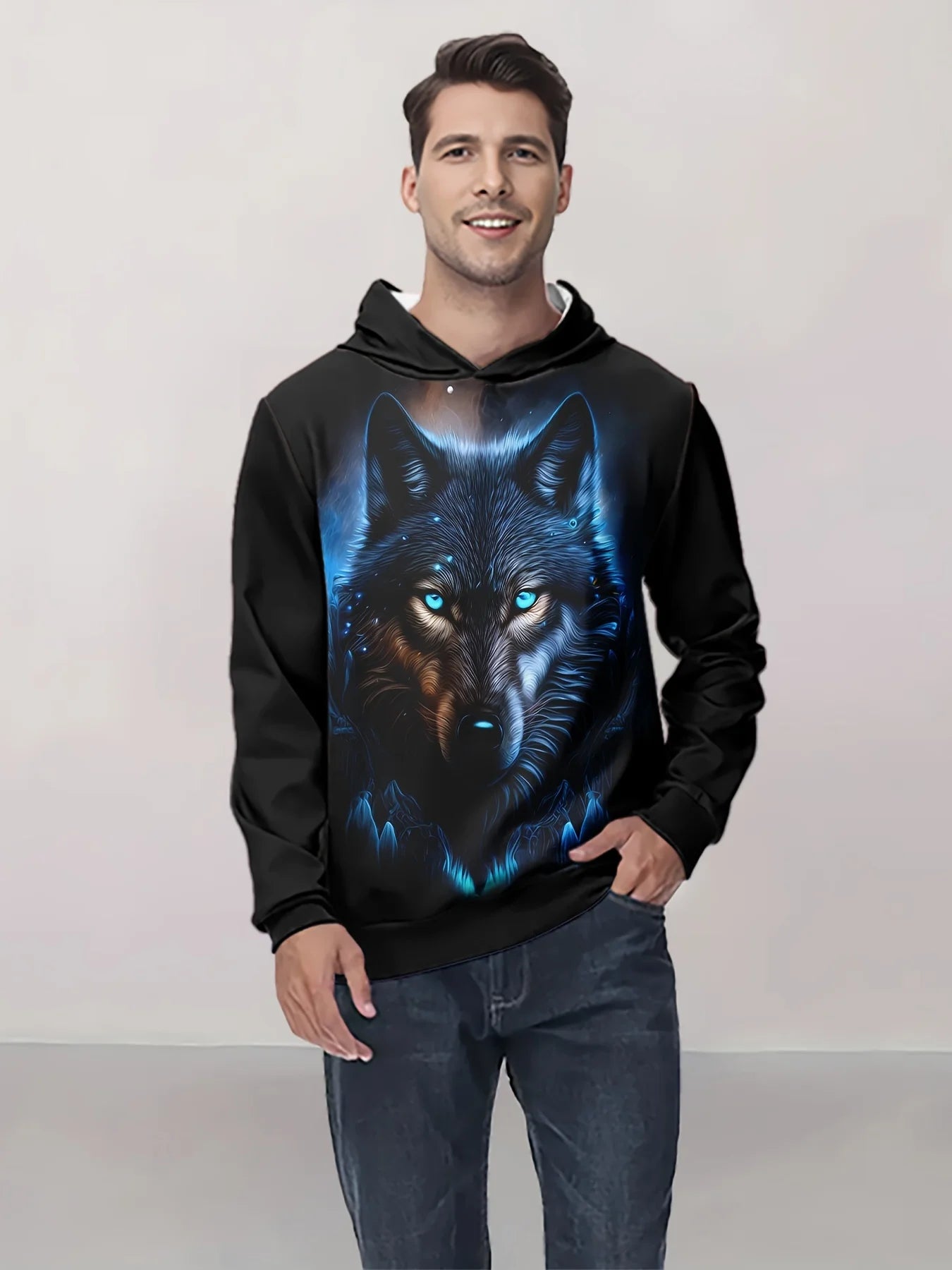 FREEME™ Wolf Print Hoodie - Animal Spirit Design | Urban Streetwear