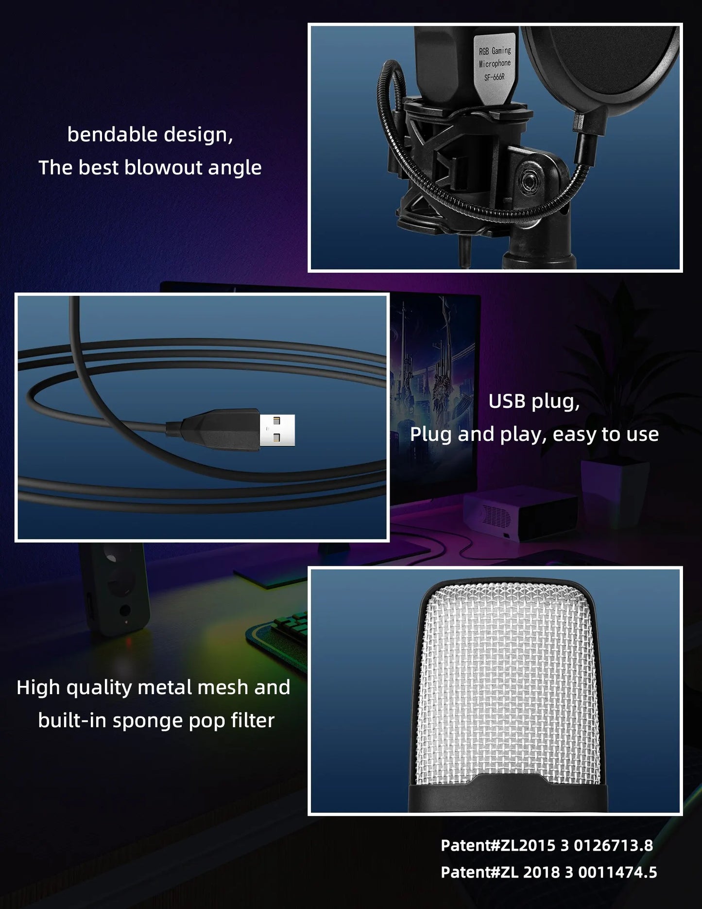 FREEME™ USB Condenser Microphone Kit - PC & Laptop Mic for Gaming, Streaming & Podcasting
