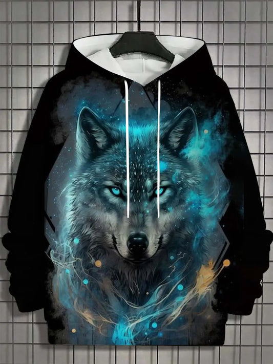 FREEME™ Wolf Print Hoodie - Animal Spirit Design | Urban Streetwear