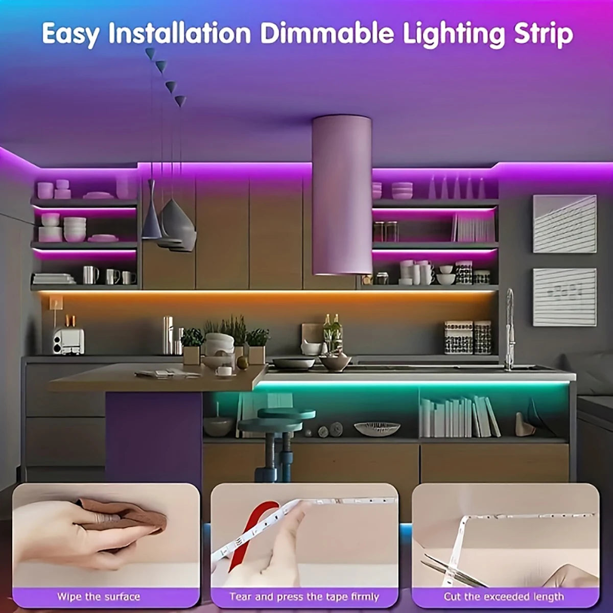 FREEME™ RGB LED Strip Lights with Remote - 1m to 20m Color Changing Tape for Room, Bedroom & Party Decor