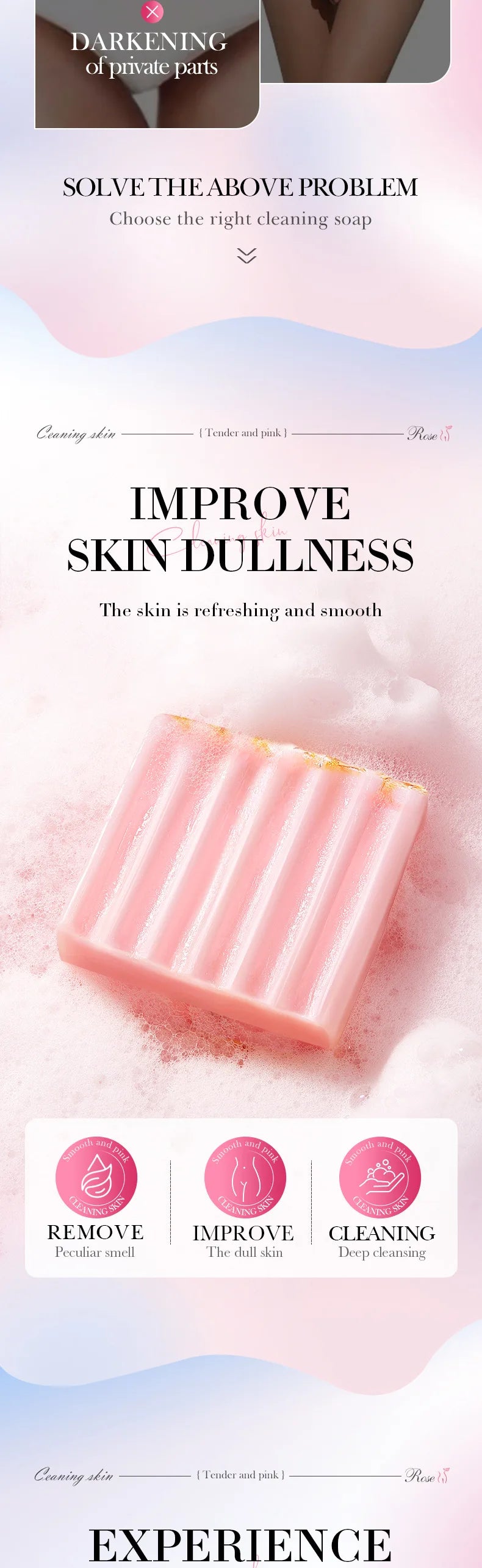 FREEME™ Rose Care Feminine Soap - pH Balanced Natural Handmade Bar for Deep Cleansing & Brightening