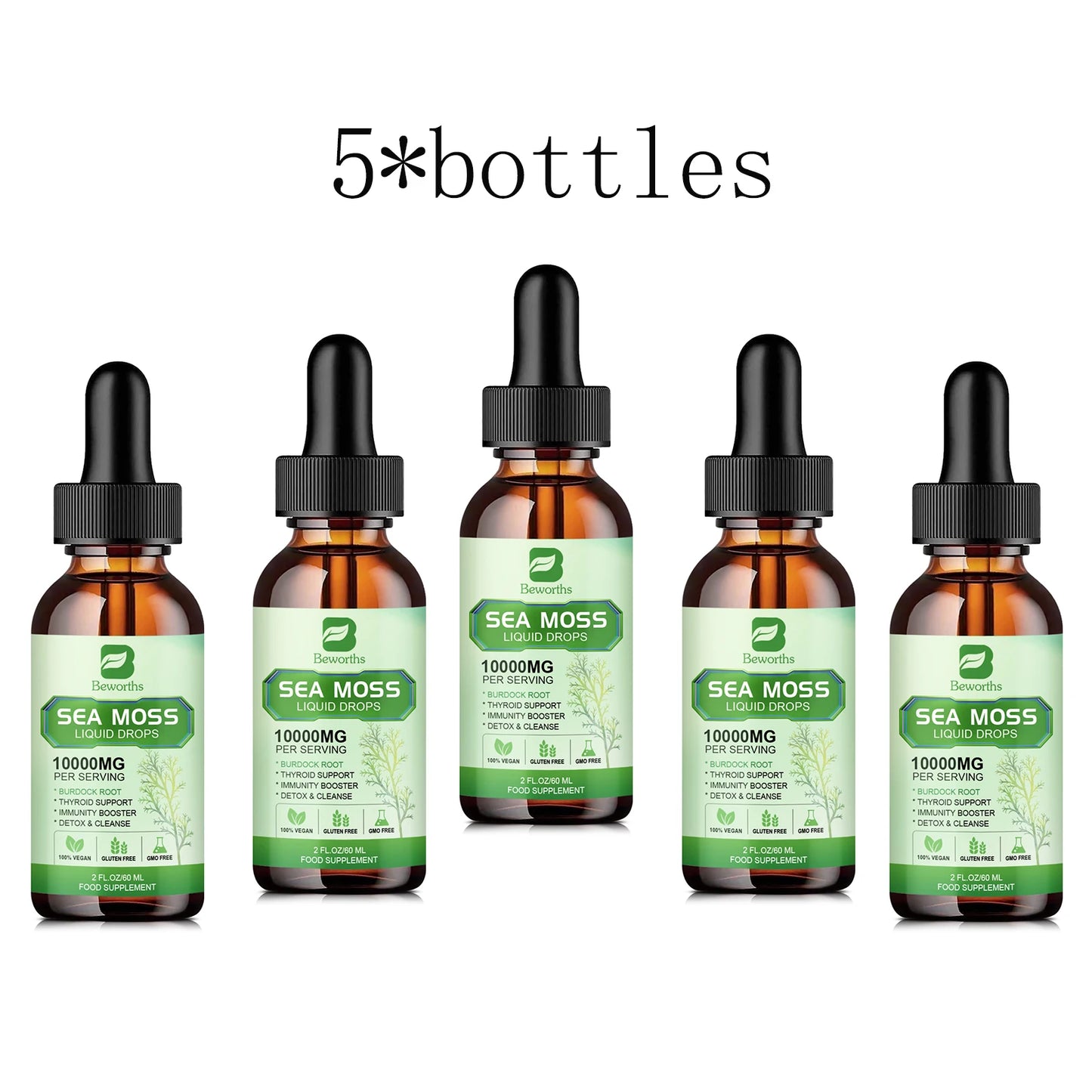 FREEME™ Sea Moss Liquid Drops - Sea Moss Black Seed Oil Multimineral Seamoss Supplement Support Antioxidant, Immune, Gut Health