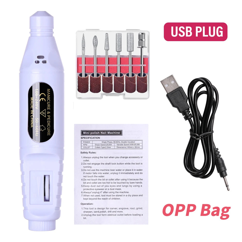 FREEME™ 6-in-1 Electric Nail Drill Kit - Portable Manicure & Nail File Polisher Pen