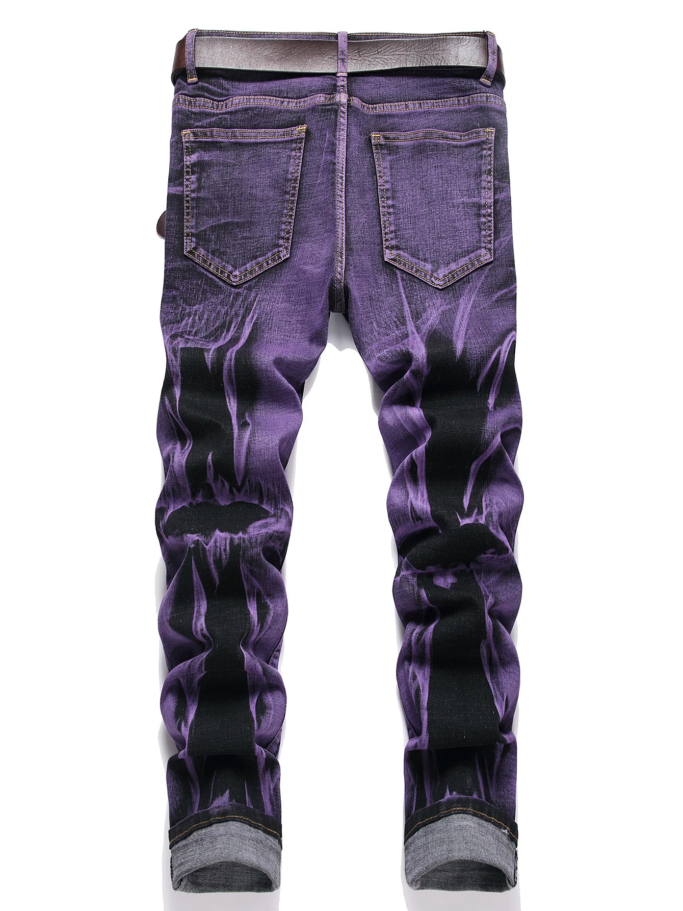 FREEME™ Men's Stretch Slim Fit Ripped Jeans - Mid Waist Tassel Distressed Denim