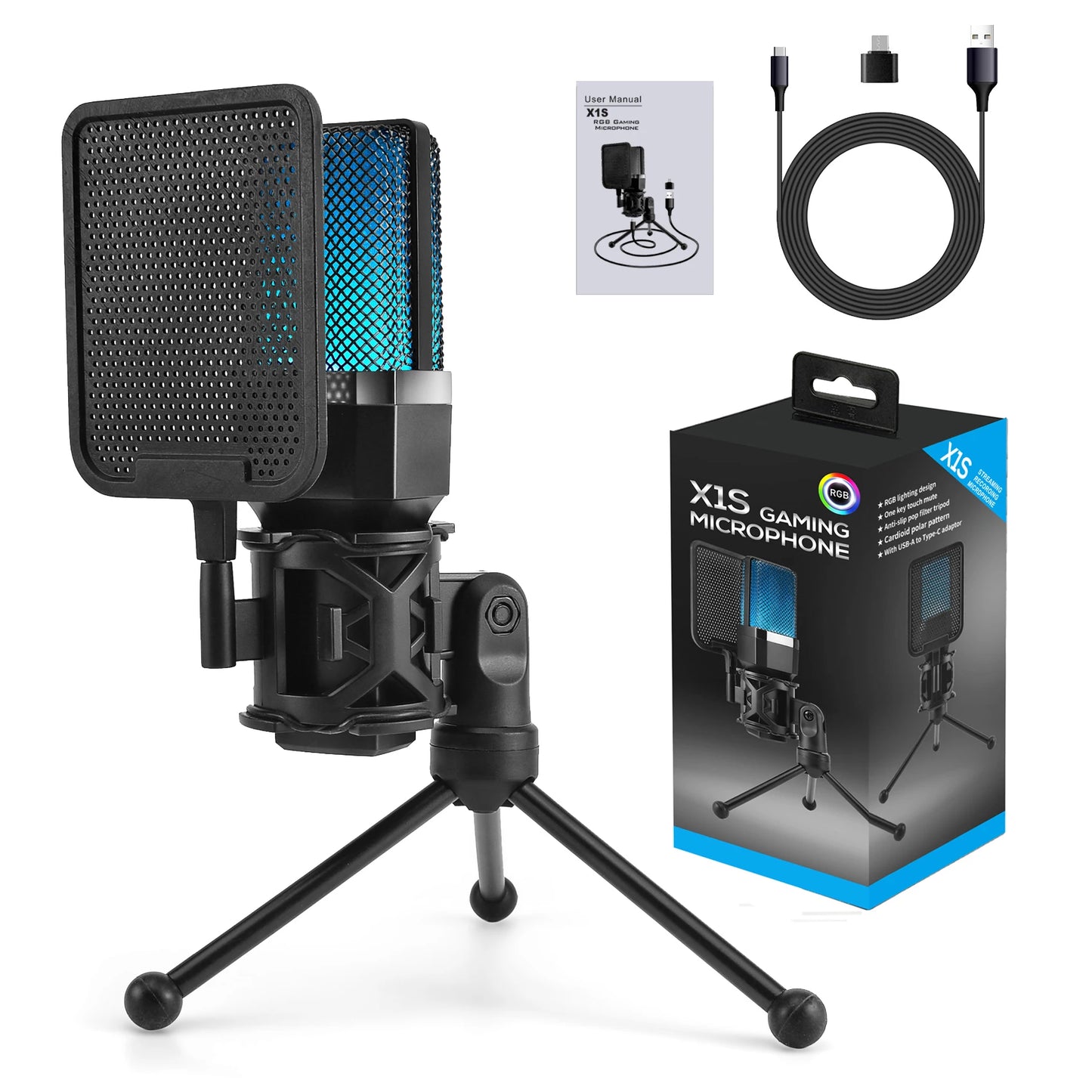 FREEME™ USB Condenser Microphone Kit - PC & Laptop Mic for Gaming, Streaming & Podcasting