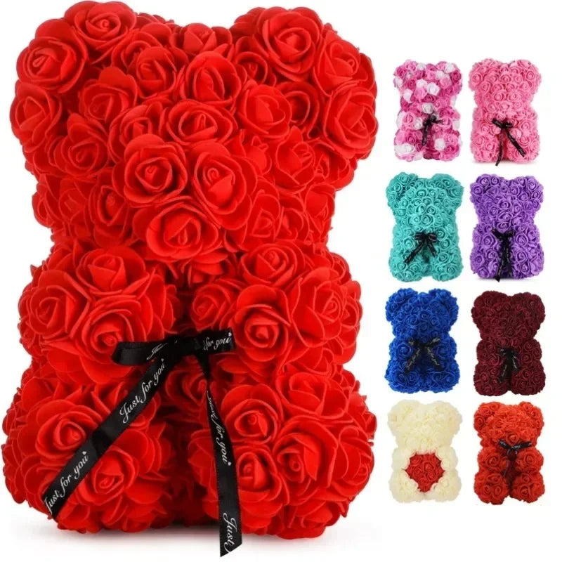FREEME™ Eternal Rose Bear - Valentine's Day Gift | Artificial Flower Teddy Bear