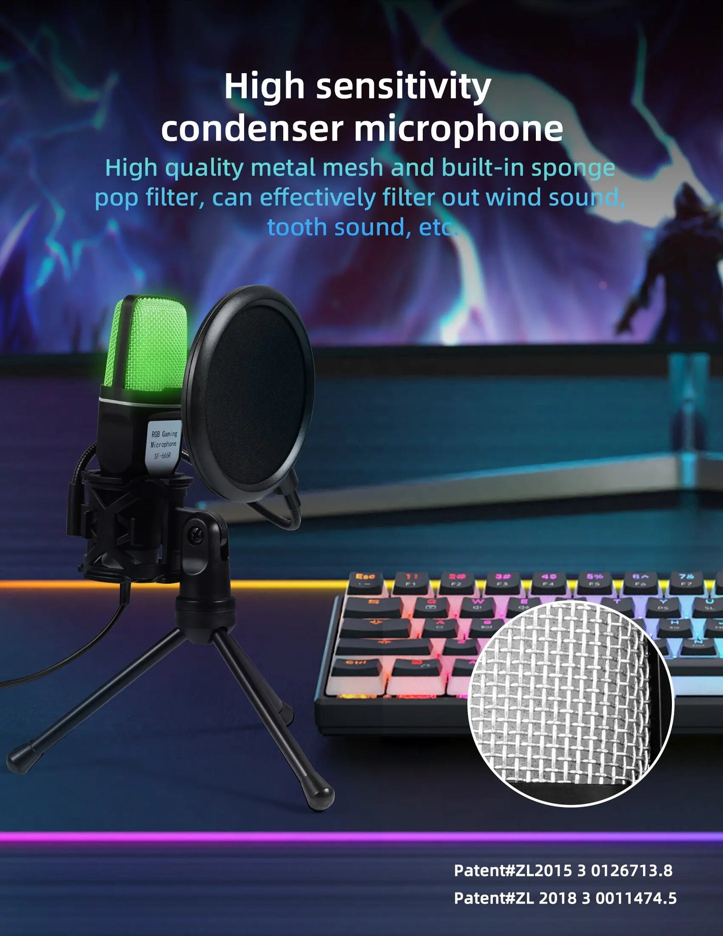 FREEME™ USB Condenser Microphone Kit - PC & Laptop Mic for Gaming, Streaming & Podcasting