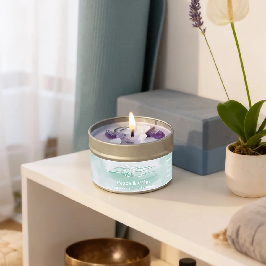 FREEME™ Peace Ritual Candle - Lavender & Chamomile with Healing Crystals