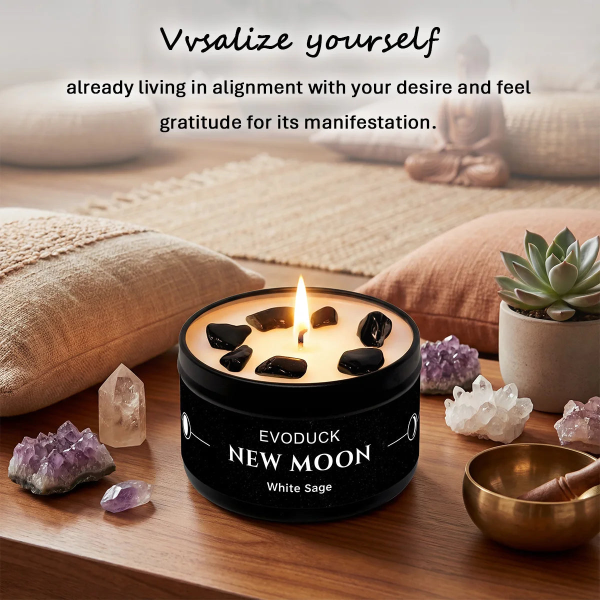 FREEME™ New Moon Manifestation Scented Candle - White Sage Law of Attraction 3oz