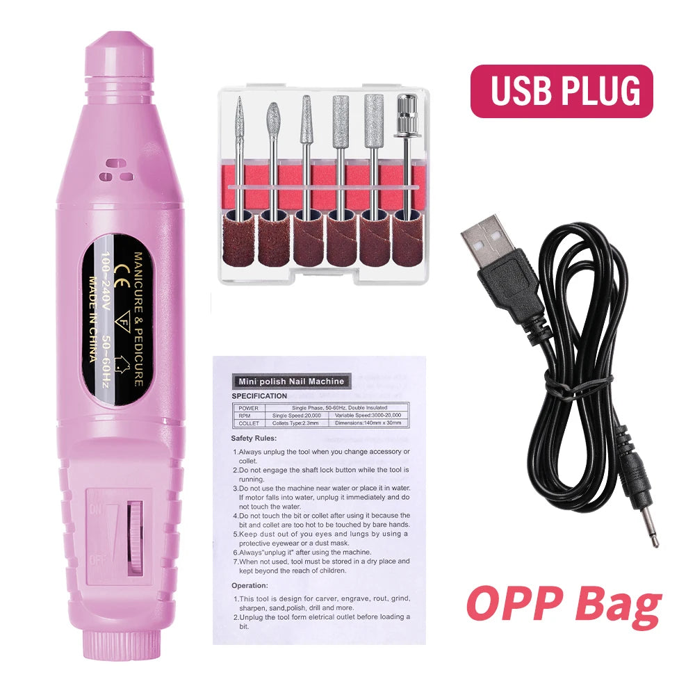 FREEME™ 6-in-1 Electric Nail Drill Kit - Portable Manicure & Nail File Polisher Pen