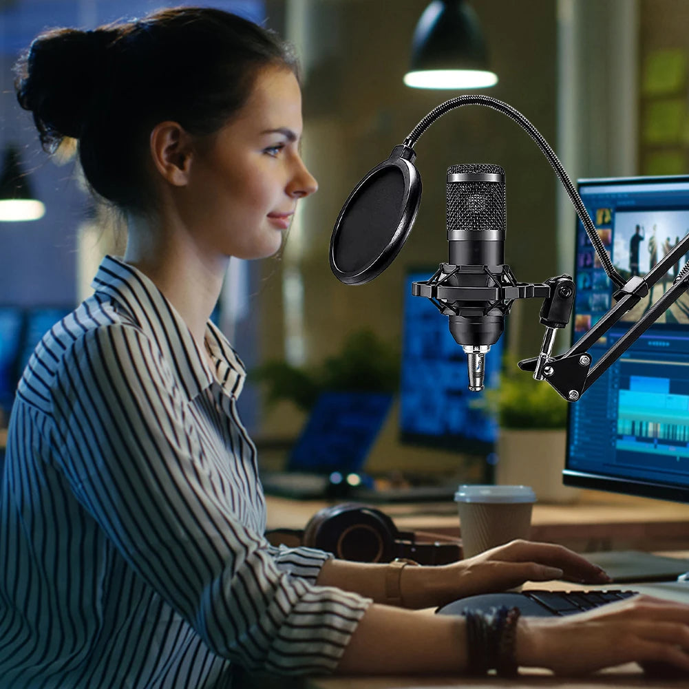FREEME™ BM800 Podcast Microphone & Sound Card Set - Professional Studio Condenser Mic
