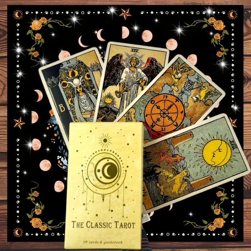 FREEME™ Classic Tarot Card Deck - 78-Card Beginner Fortune Telling & Divination Set