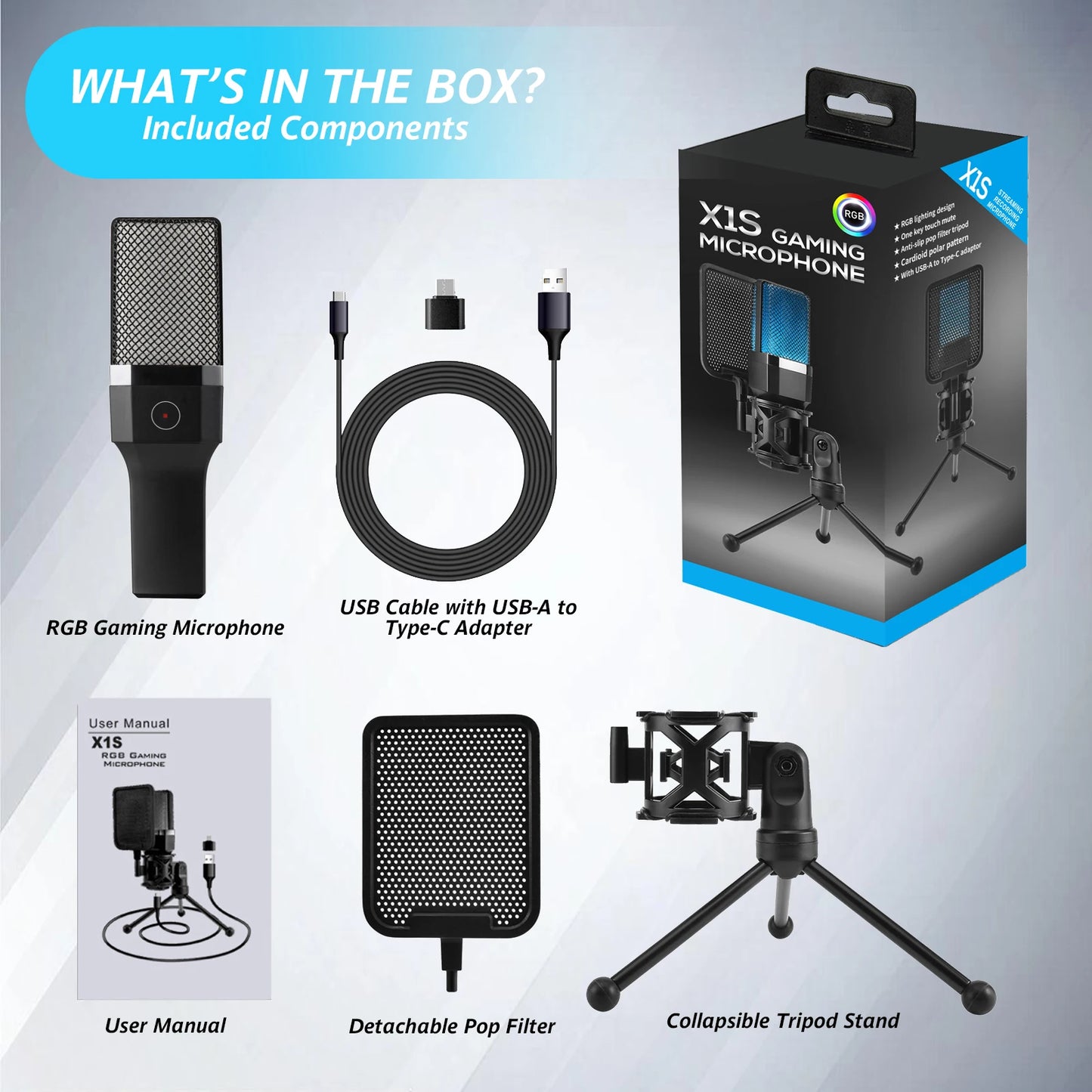 FREEME™ USB Condenser Microphone Kit - PC & Laptop Mic for Gaming, Streaming & Podcasting
