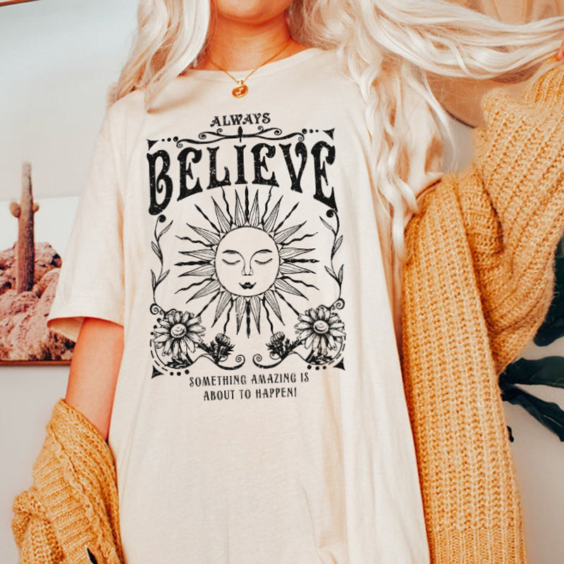 FREEME™ Vintage Witch Tee - Always Believe | Celestial Mystical T-Shirt