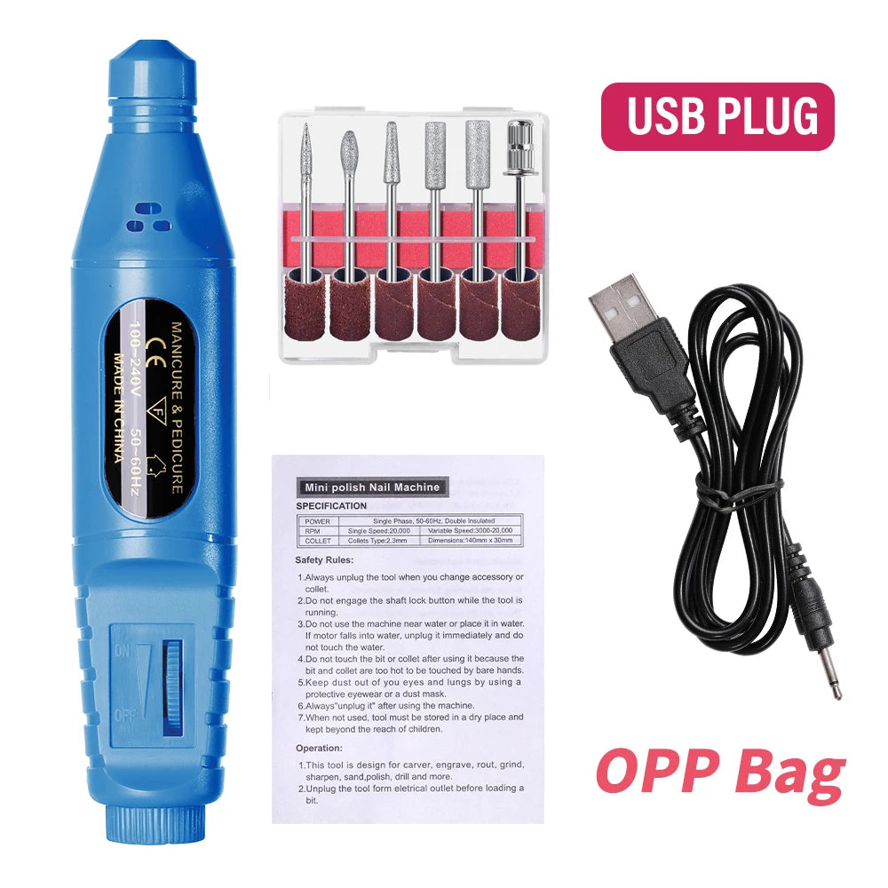 FREEME™ 6-in-1 Electric Nail Drill Kit - Portable Manicure & Nail File Polisher Pen