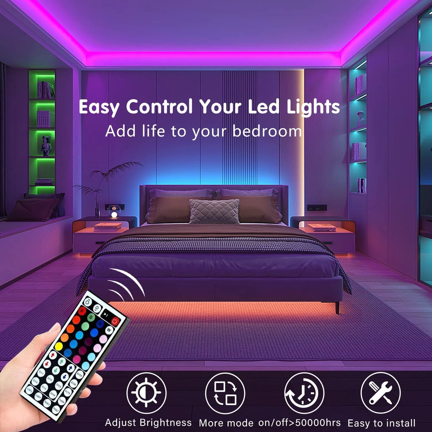 FREEME™ RGB LED Strip Lights with Remote - 1m to 20m Color Changing Tape for Room, Bedroom & Party Decor