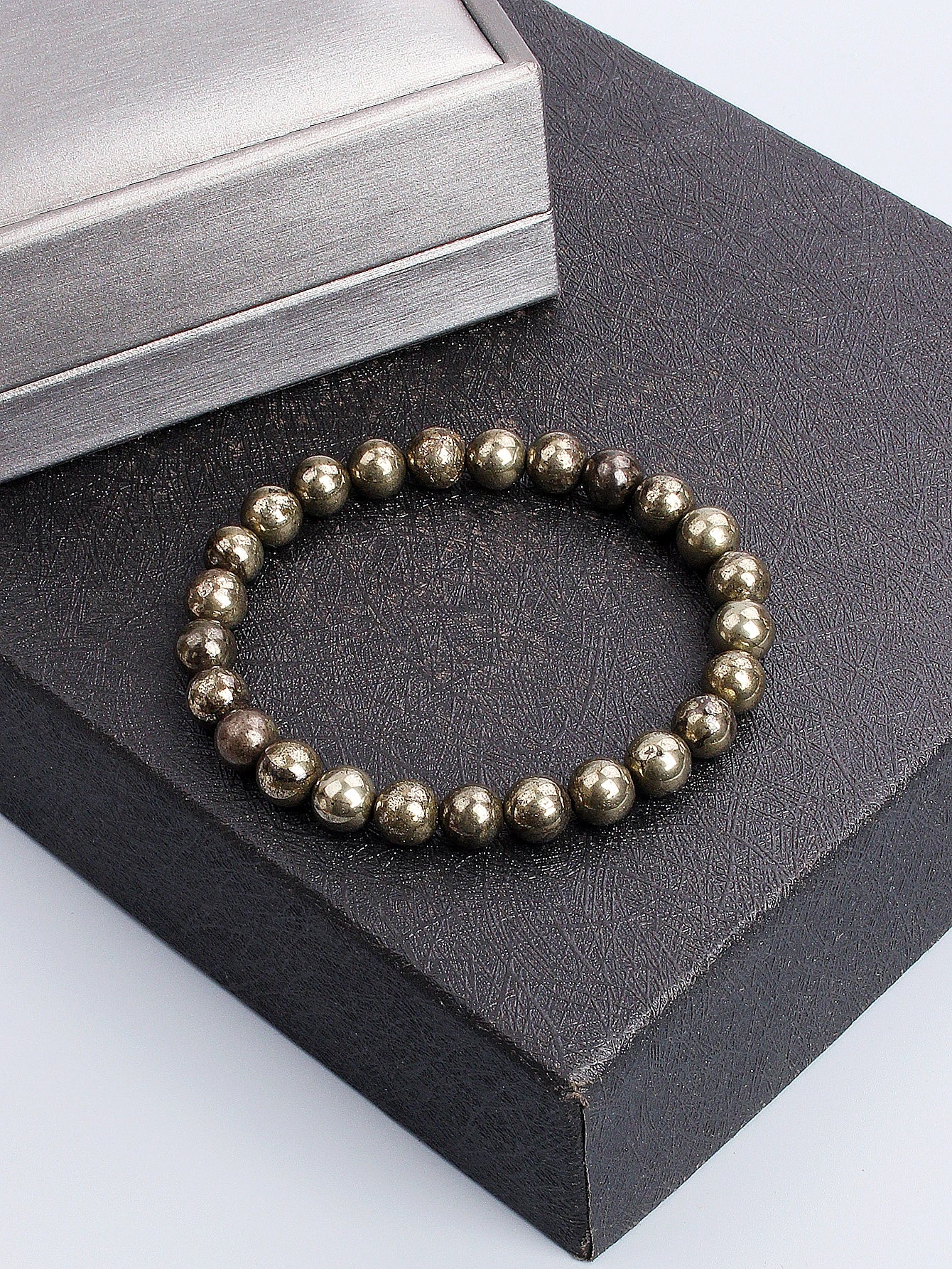 FREEME™ Natural Pyrite Stone Bead Bracelet - Wealth, Abundance & Protective Energy Jewelry