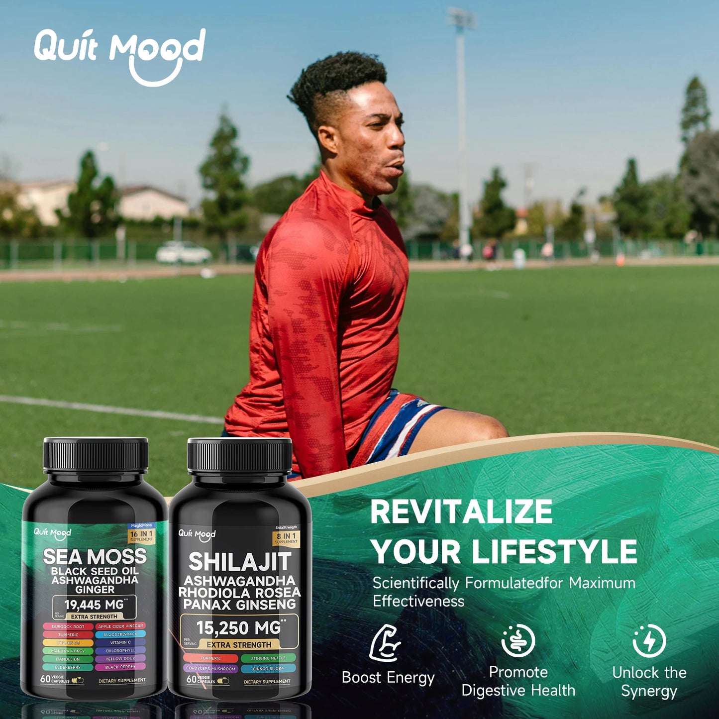 FREEME™ Sea Moss and shilajit Bundle 120 capsules, with Seamoss, Black Seed Oil, Ashwagandha, Ginger, Burdock Root, Turmeric, Black Pepp