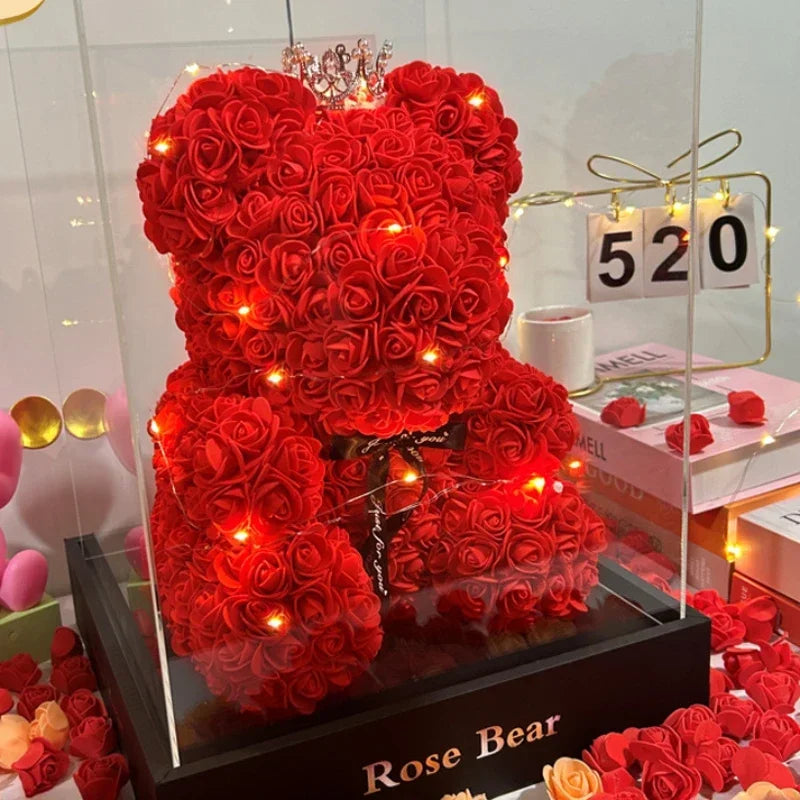 FREEME™ Eternal Rose Bear - Valentine's Day Gift | Artificial Flower Teddy Bear
