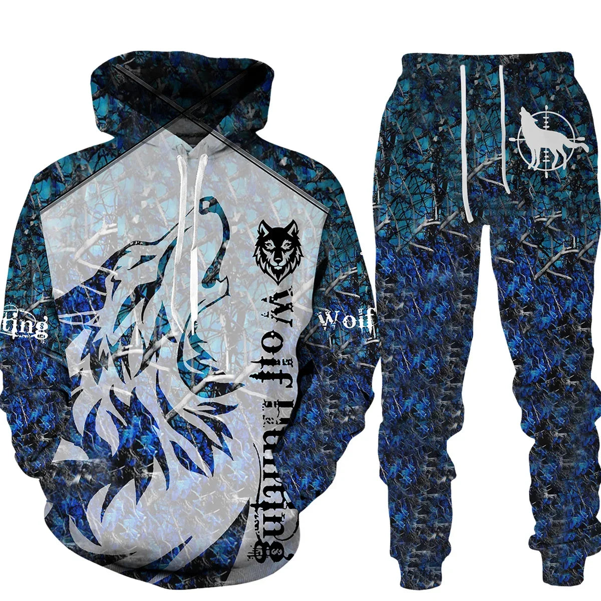 FREEME™ Wolf 3D Tracksuit - Animal Spirit Hoodie & Pants Set | Streetwear