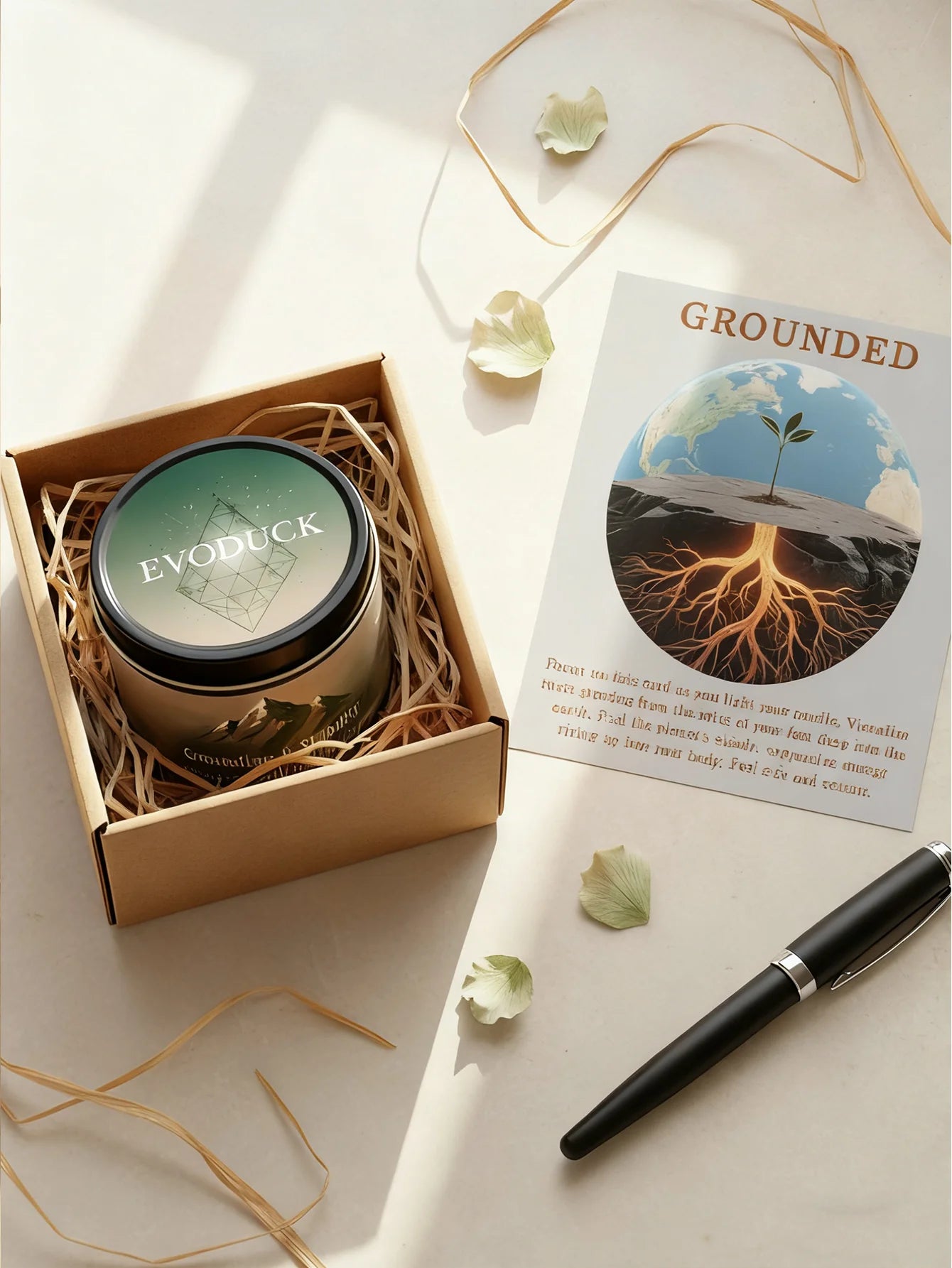 FREEME™ Vetiver & Cedarwood Crystal Candle - 3oz Grounding Scented Candle with Crystals