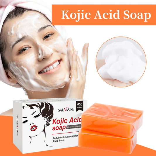 FREEME™ Kojic Acid Brightening Soap Duo - 2pc Natural Handmade Skin Exfoliator for Face & Body