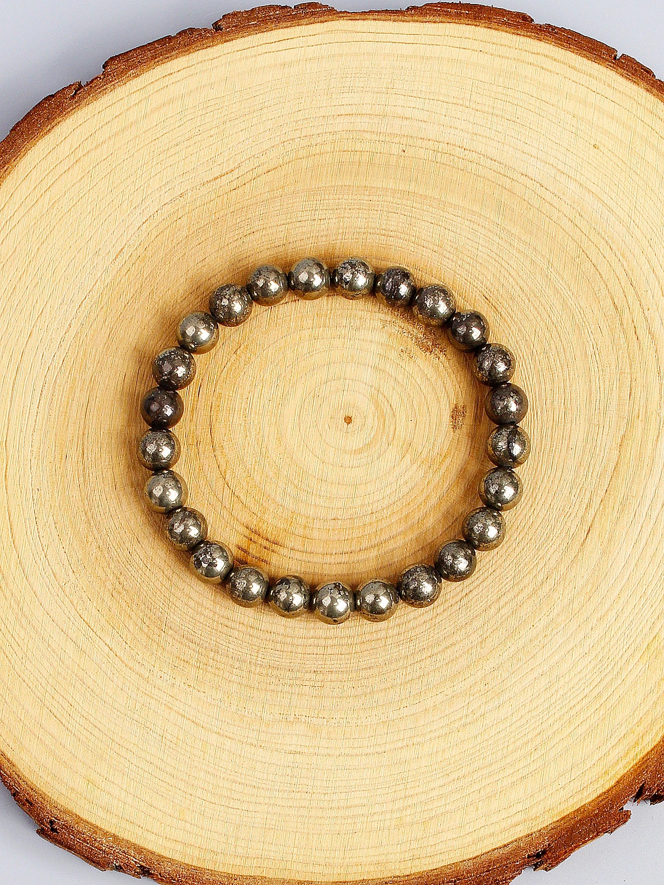 FREEME™ Natural Pyrite Stone Bead Bracelet - Wealth, Abundance & Protective Energy Jewelry