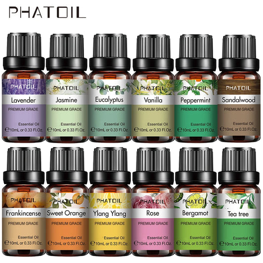 FREEME™ Pure Essential Oils - 10ml Lavender, Jasmine & Vanilla Aromatherapy Oil for Diffuser & Skin Care