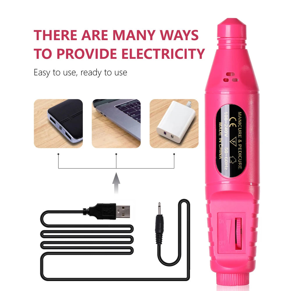 FREEME™ 6-in-1 Electric Nail Drill Kit - Portable Manicure & Nail File Polisher Pen