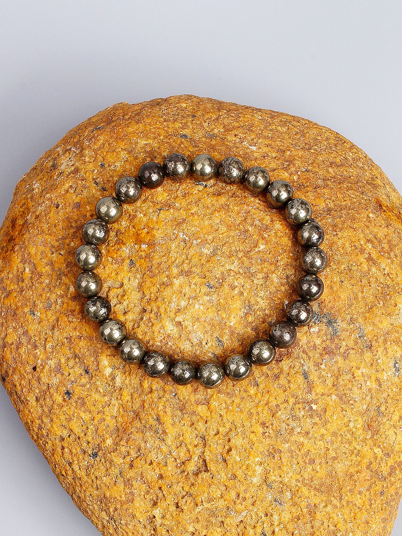 FREEME™ Natural Pyrite Stone Bead Bracelet - Wealth, Abundance & Protective Energy Jewelry