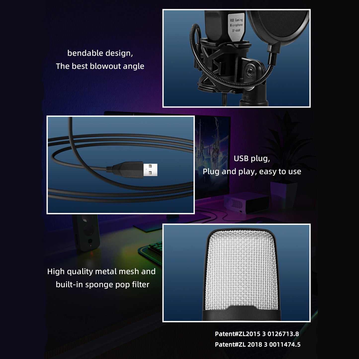 FREEME™ USB Condenser Microphone Kit - PC & Laptop Mic for Gaming, Streaming & Podcasting