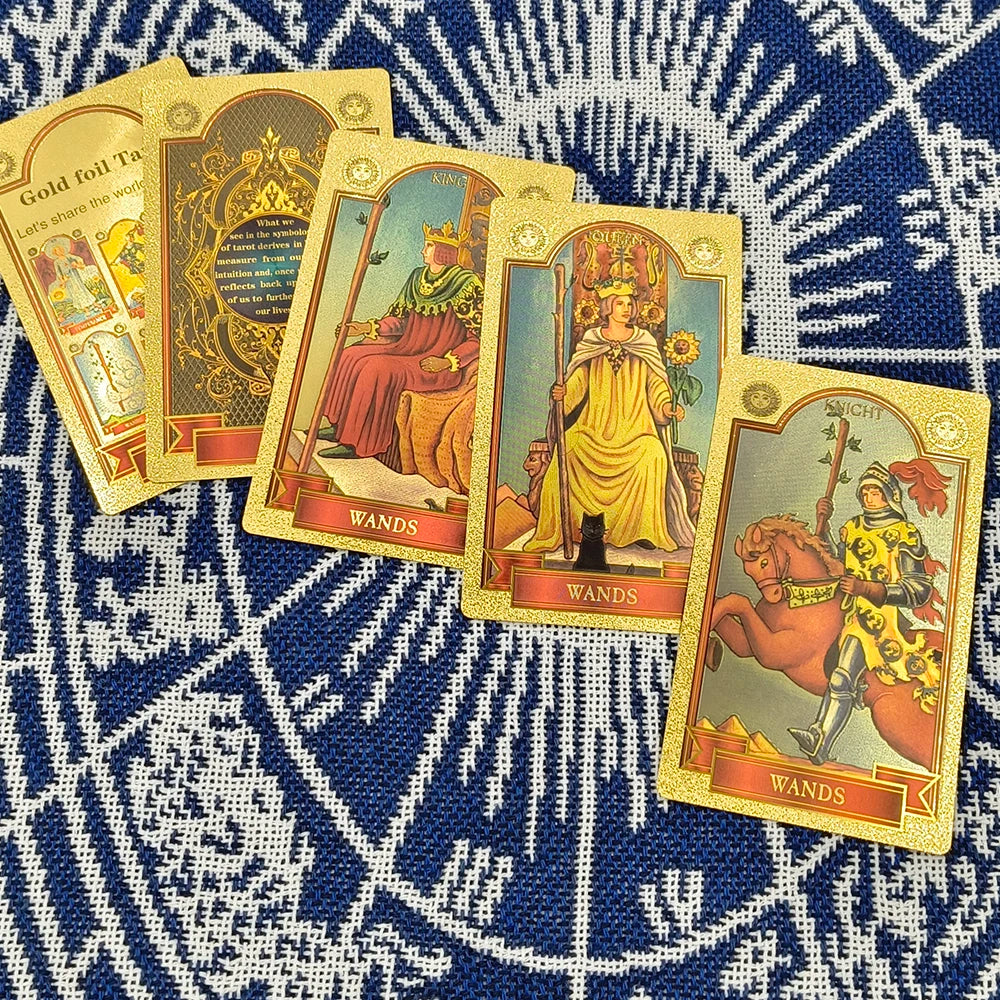FREEME™ Gold Tarot Card Deck with Booklet - Waterproof Astrology Oracle Divination Set