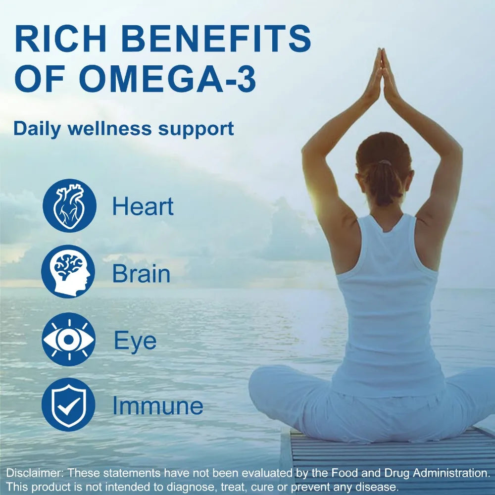 FREEME™ Omega-3 Fish Oil Supplement - 90 Capsules Rich in EPA & DHA for Whole Body Wellness