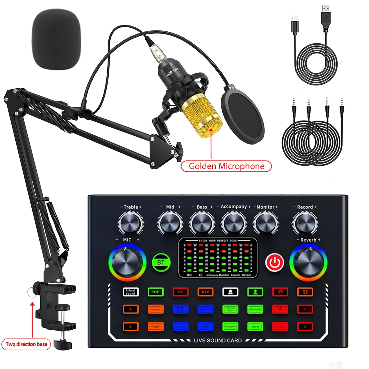 FREEME™ Live Sound Card & BM-800 Microphone Broadcast Set - YouTube, Podcast & Streaming Kit