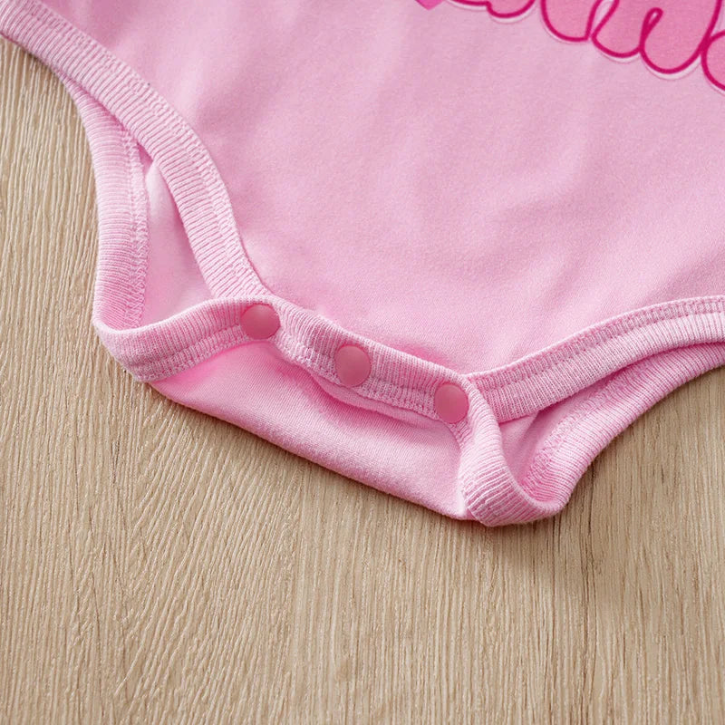 FREEME™ Mother's Day Baby Girl 3-Piece Set - Pink Hearts & Bow Design for 0-18 Months
