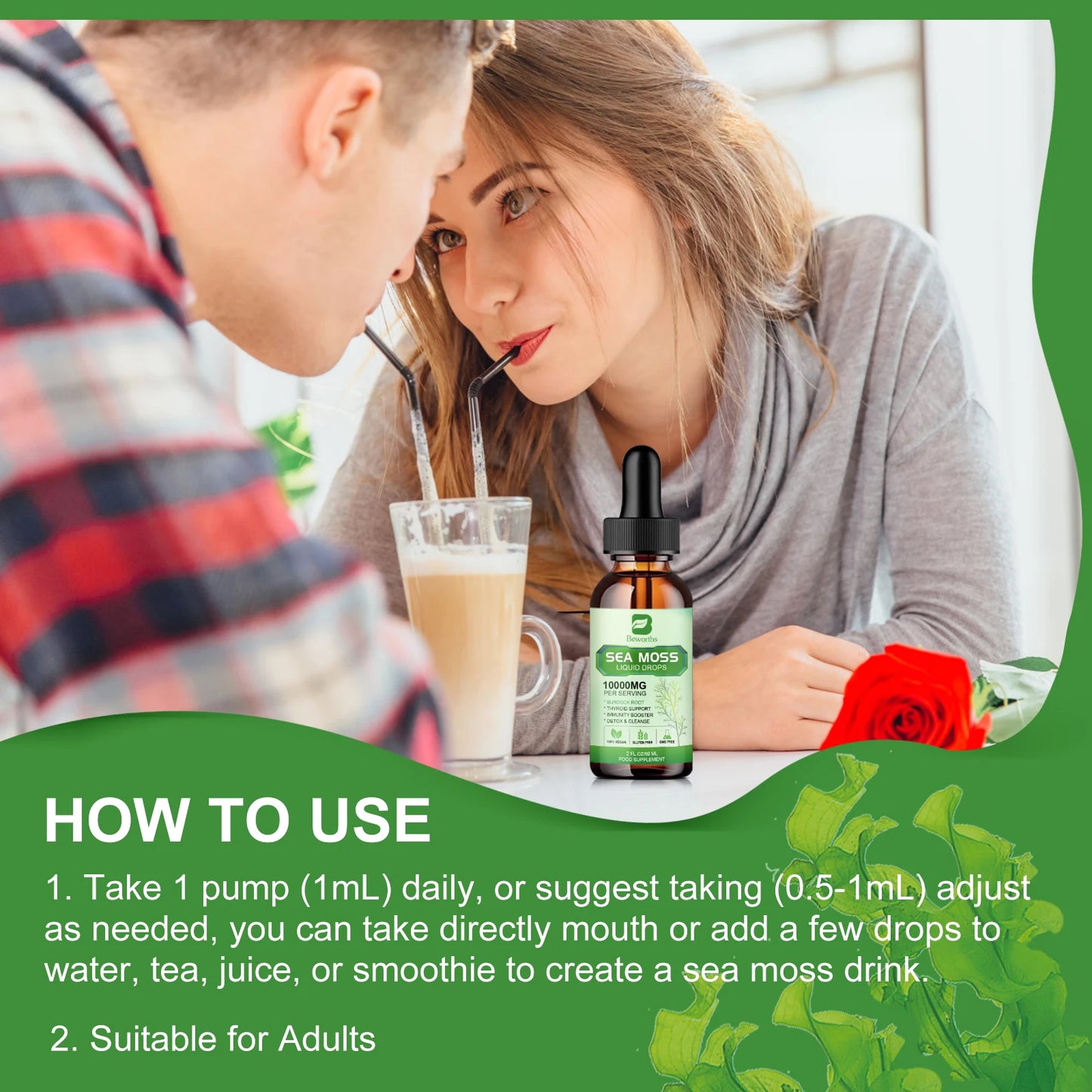 FREEME™ Sea Moss Liquid Drops - Sea Moss Black Seed Oil Multimineral Seamoss Supplement Support Antioxidant, Immune, Gut Health